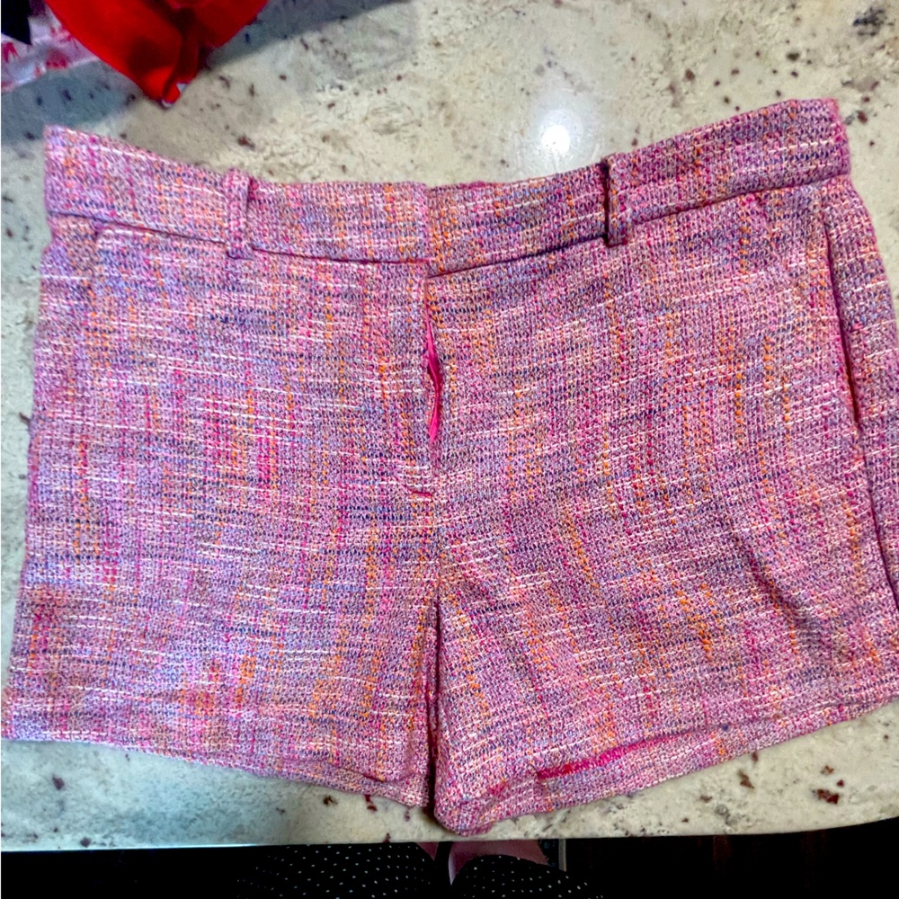 LOFT High Waist Pink and Orange Shorts